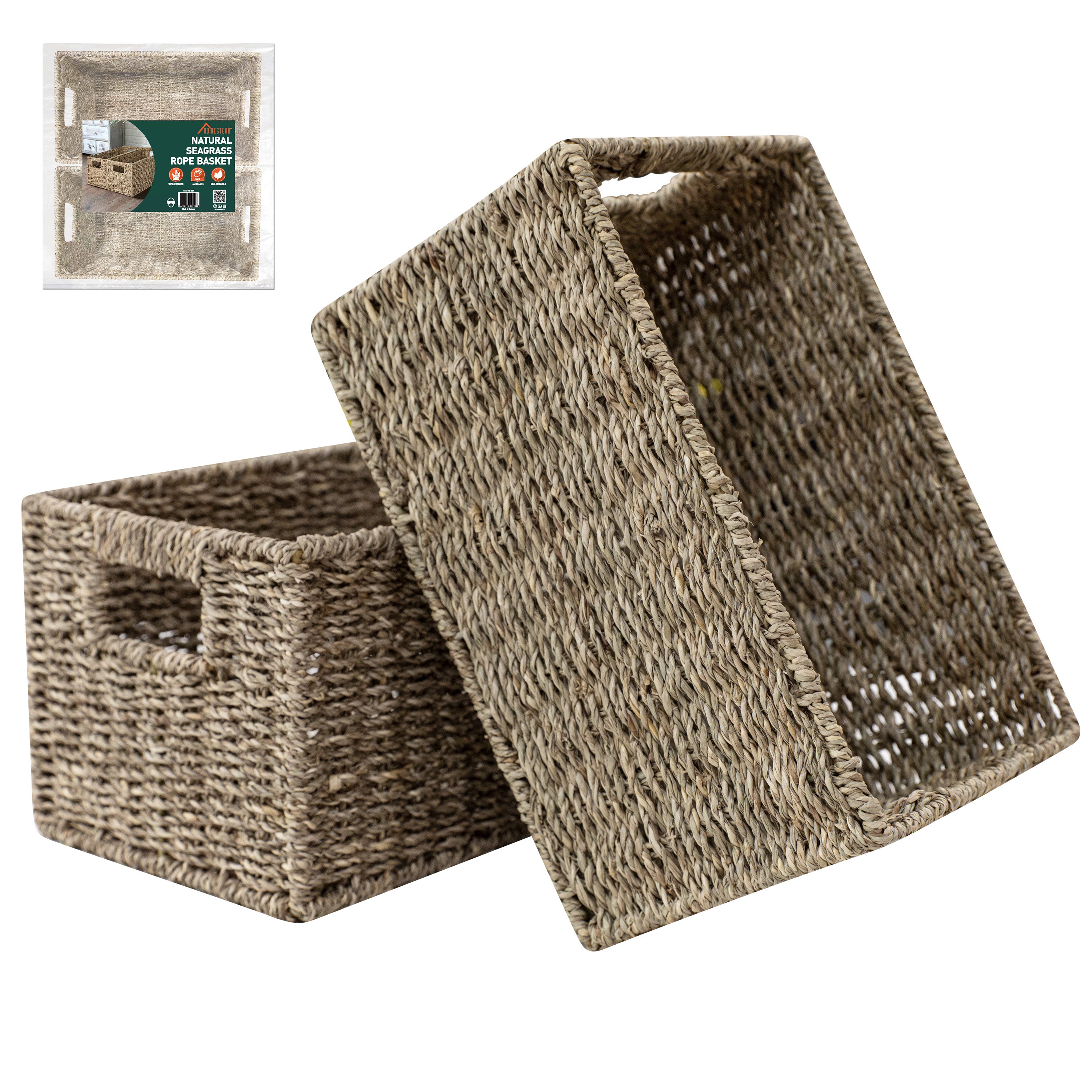Homestead 2-Pack Seagrass Baskets with Handles