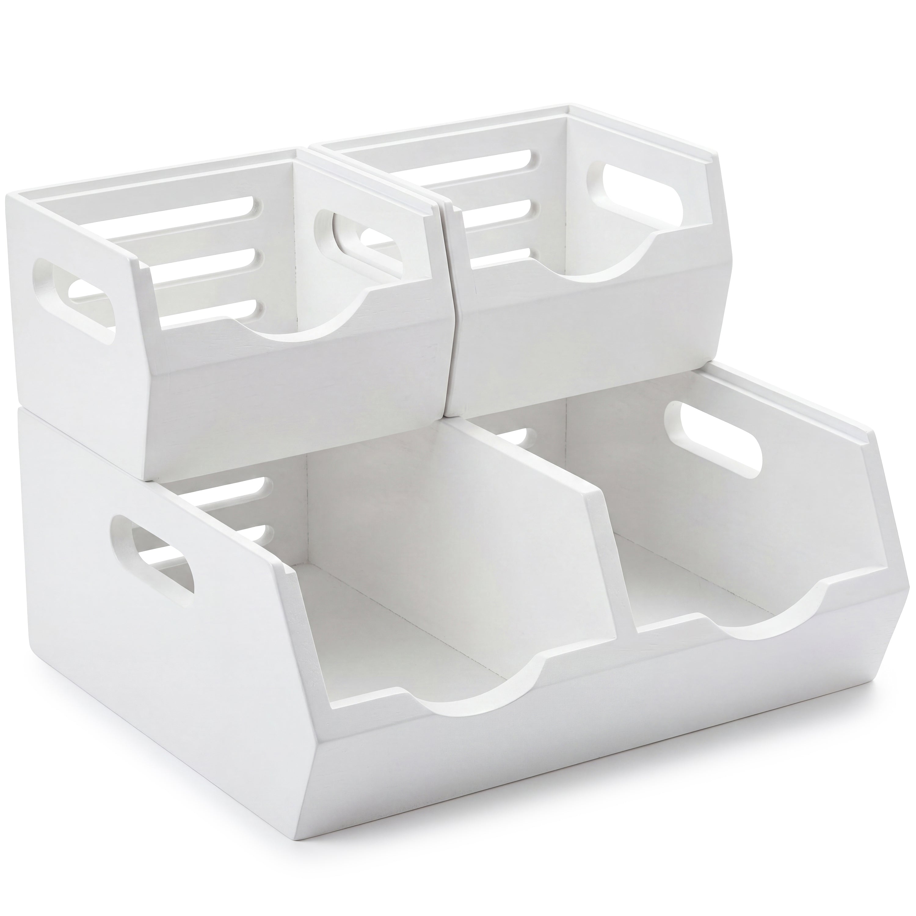 HOMESTEAD Stackable Solid Wood Storage Bins for Pantry & Countertop