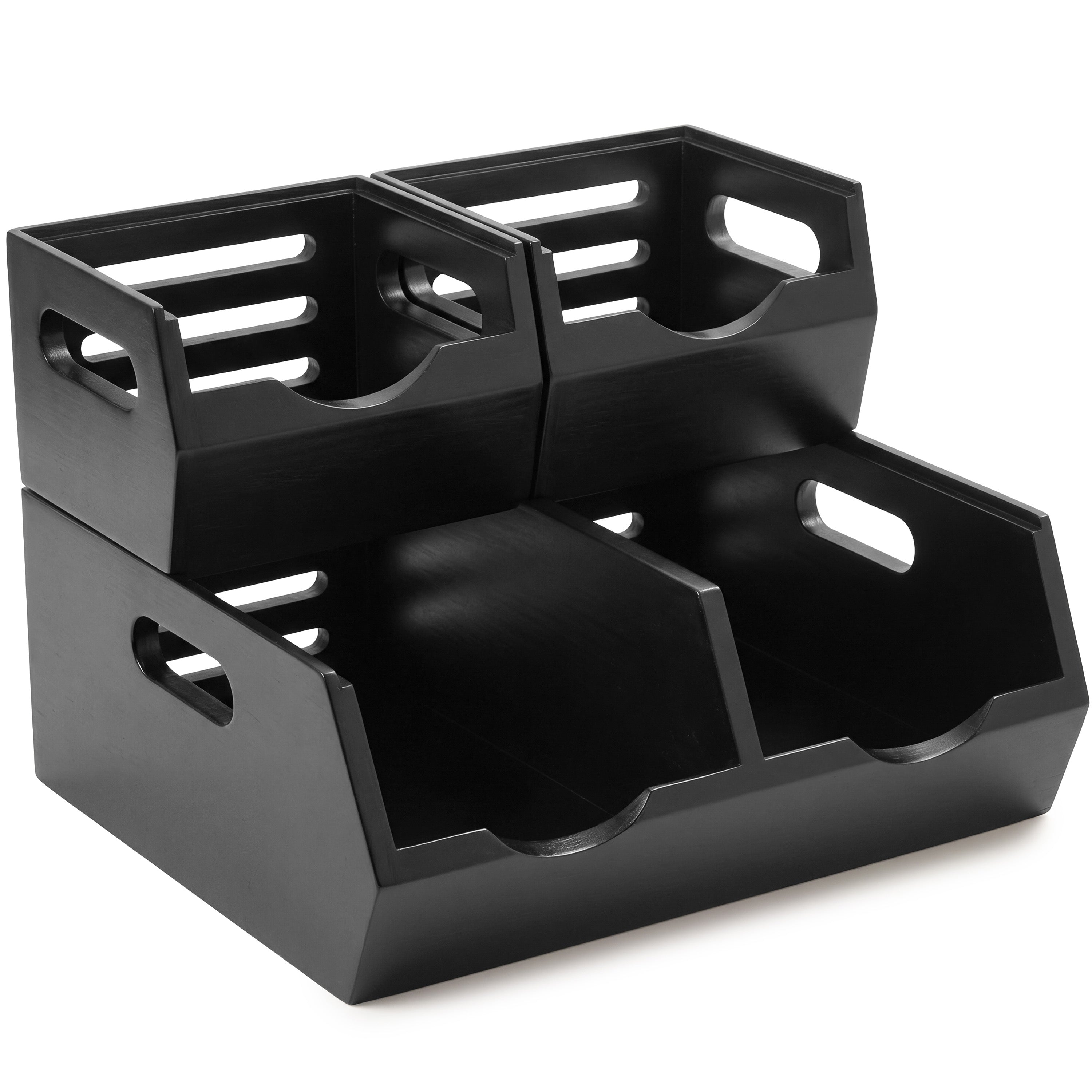 HOMESTEAD Stackable Solid Wood Storage Bins for Pantry & Countertop