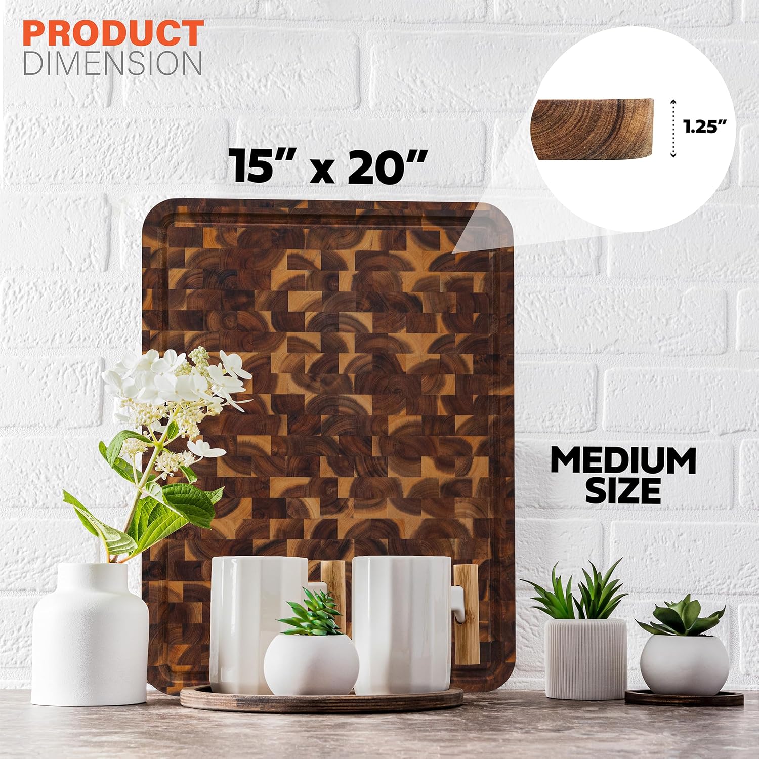 HOMESTEAD End Grain Cutting Board - 15 x 20 Inch