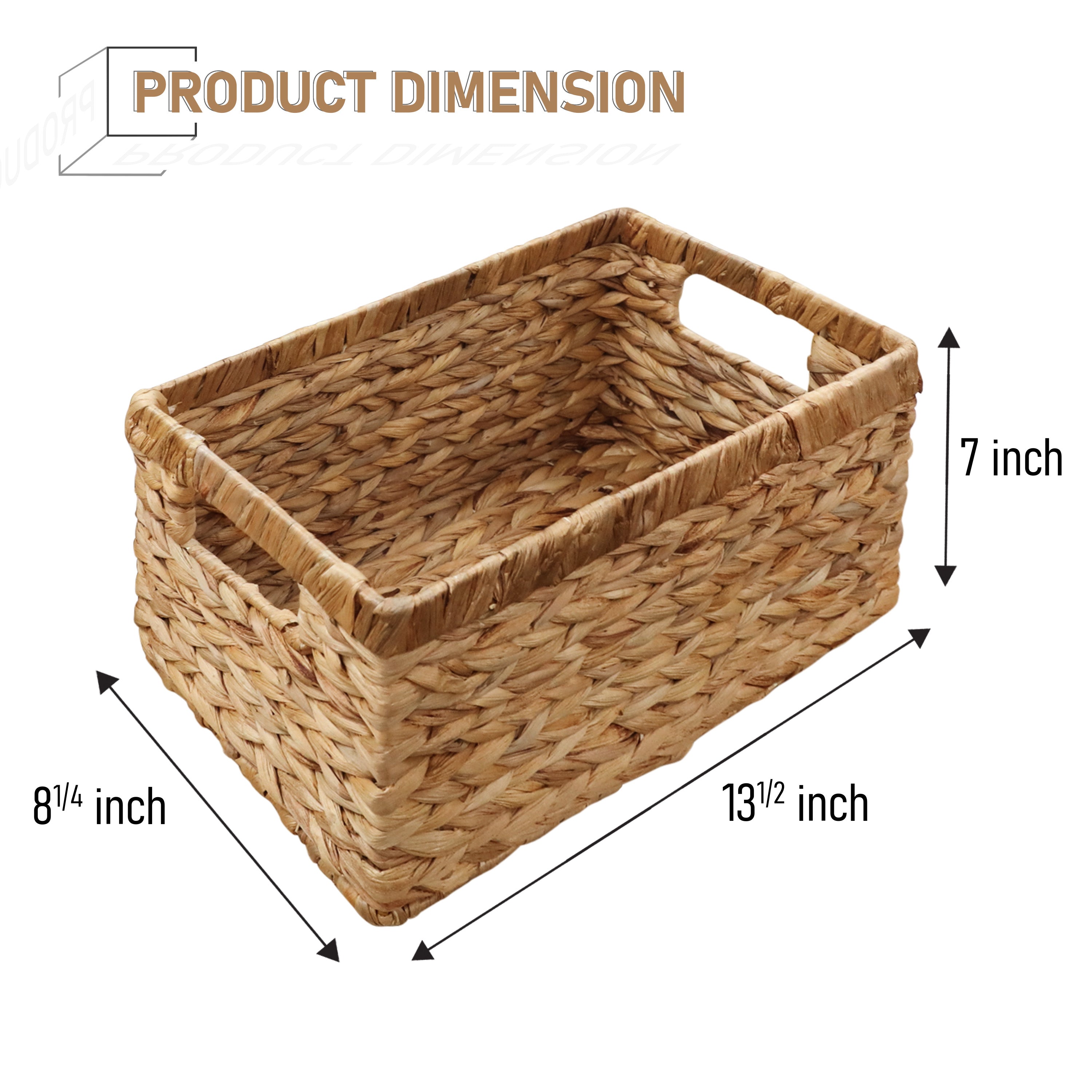 Homestead 2-Pack Water Hyacinth Storage Baskets with Built-in Handles