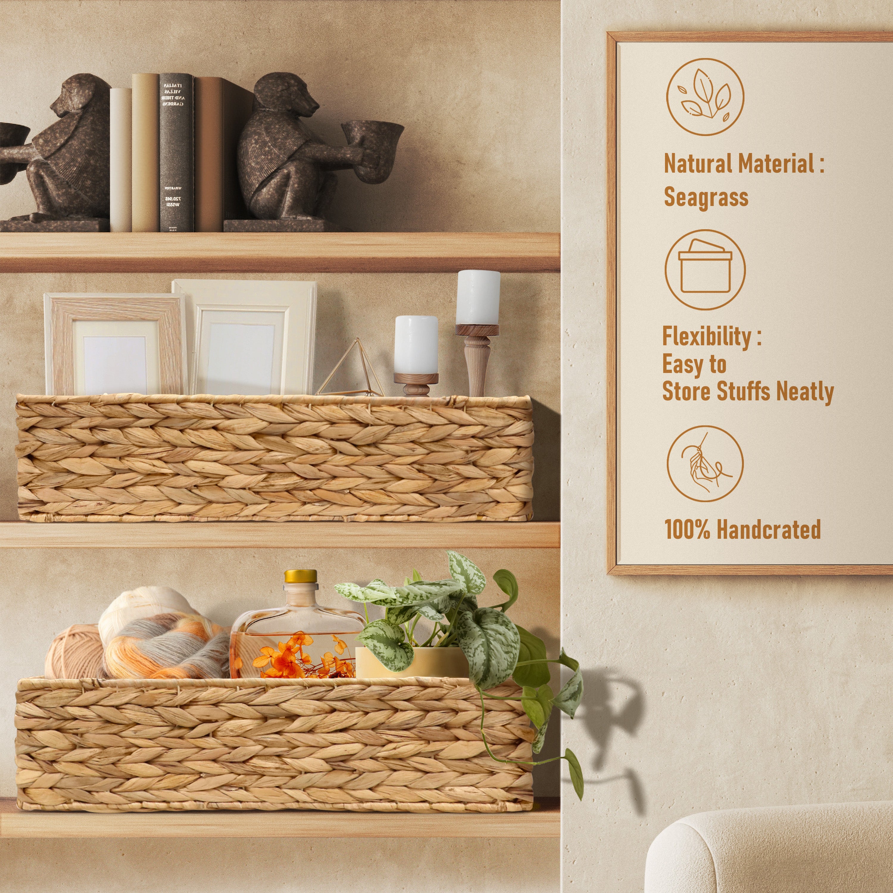 Homestead 2-Pack Water Hyacinth Organizing Baskets