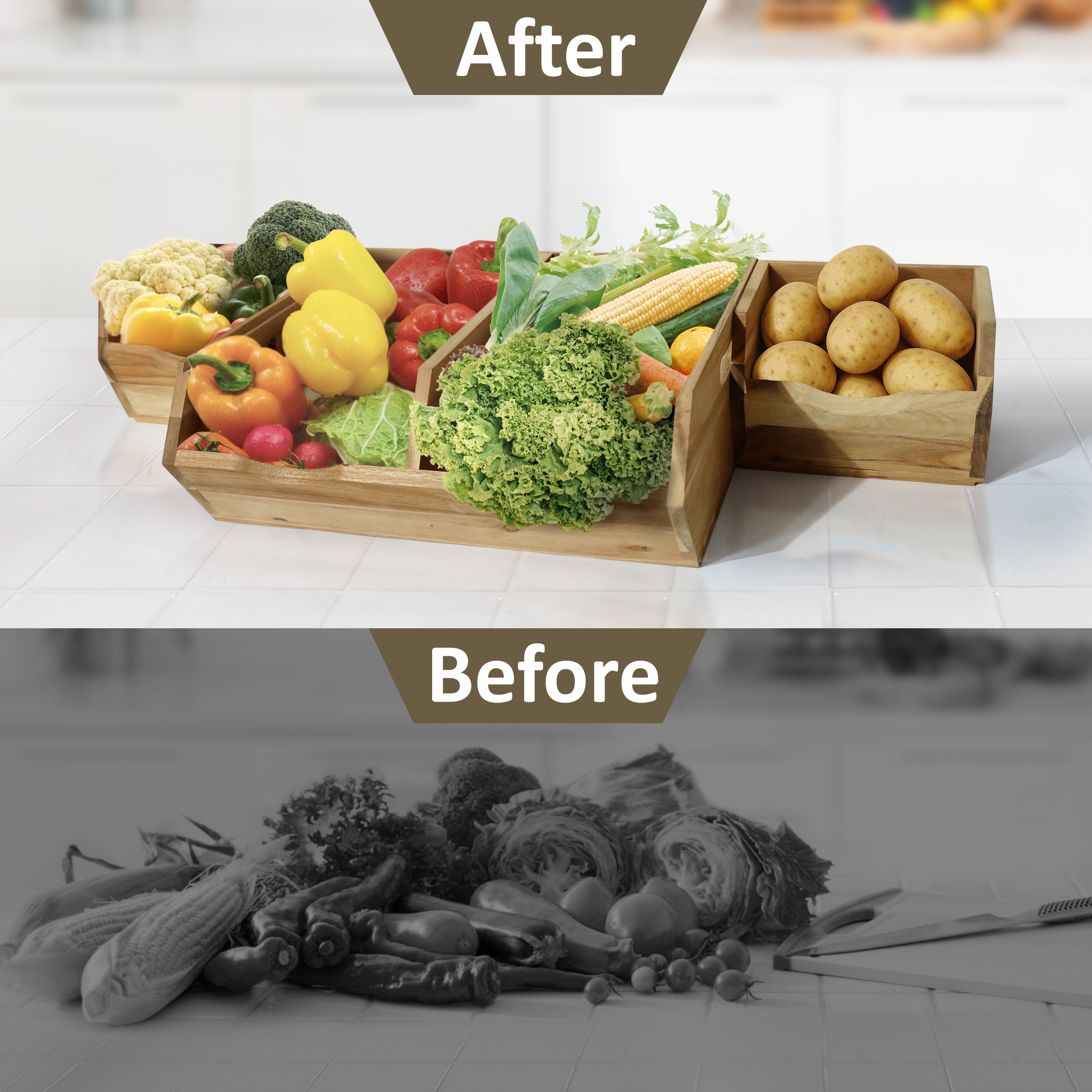 Homestead Wooden Pantry Storage Bins