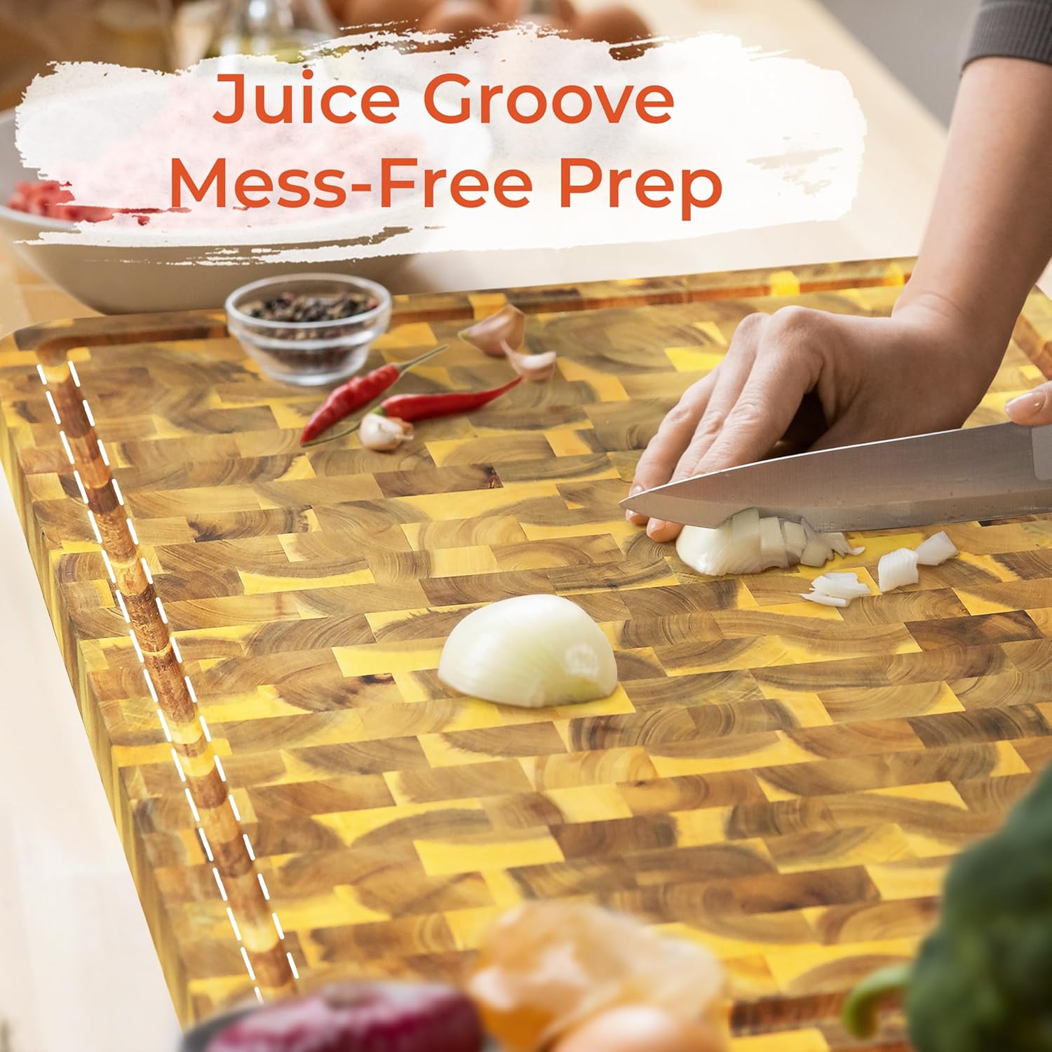 HOMESTEAD End Grain Cutting Board - 24 x 18 Inch