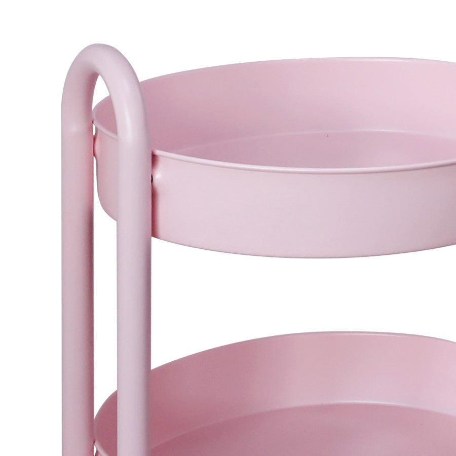 HOMESTEAD 3-Tier Round Rolling Cart - Pink