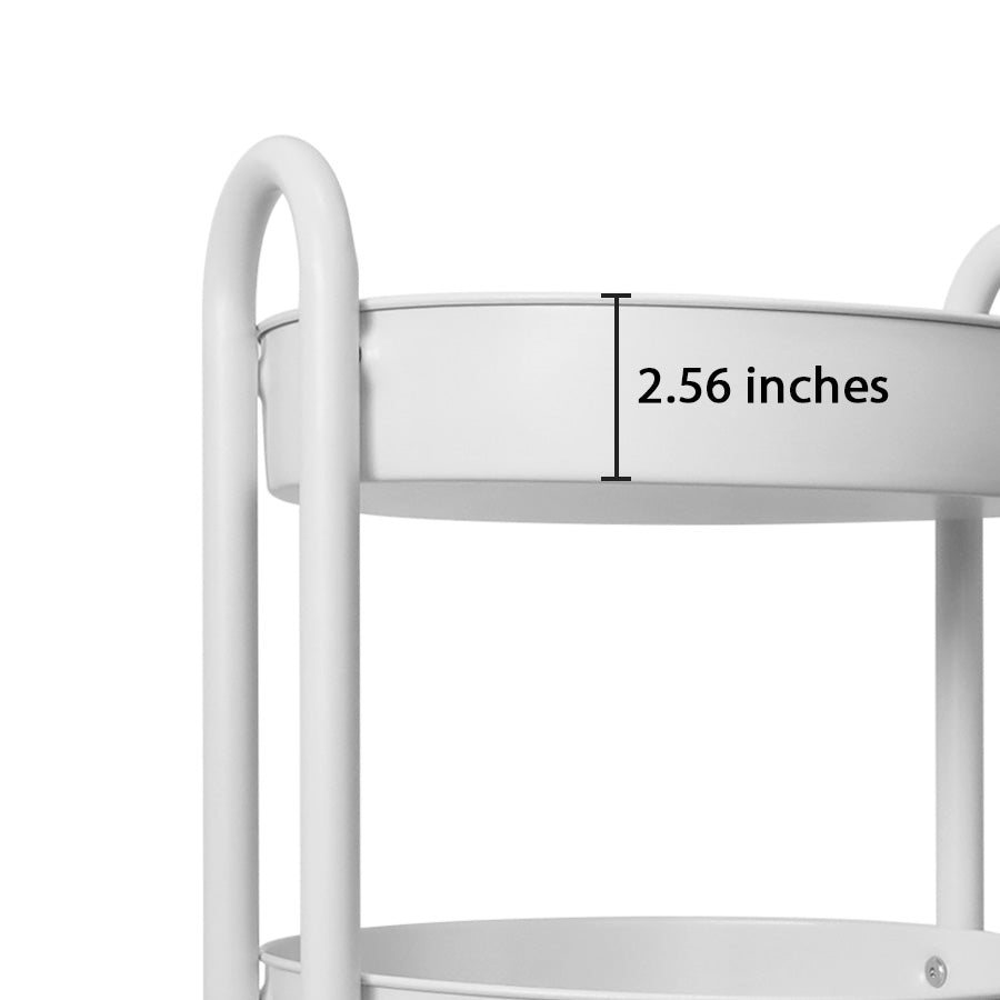 HOMESTEAD 3-Tier Round Rolling Cart - White