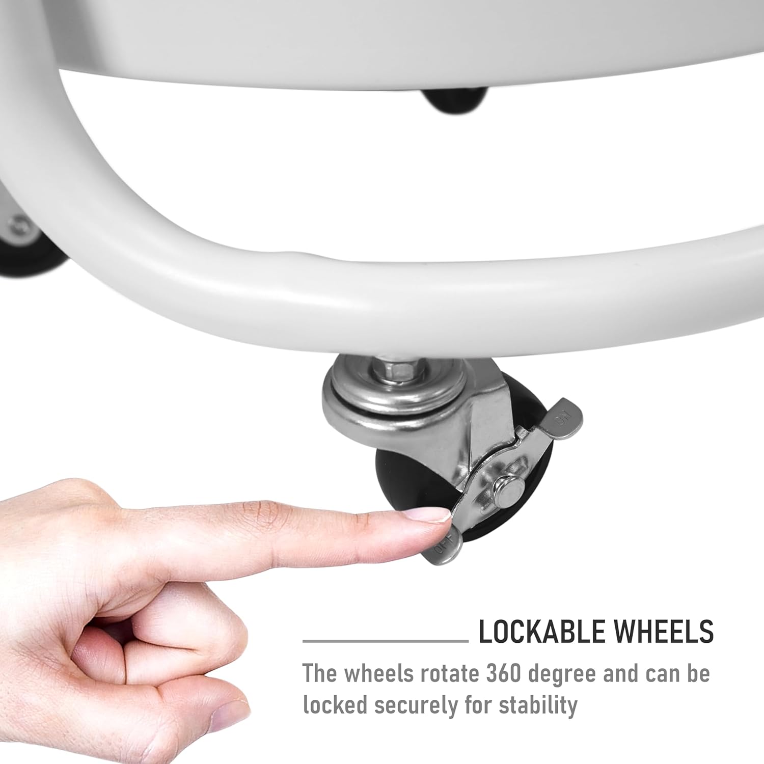 HOMESTEAD 3-Tier Round Rolling Cart - White