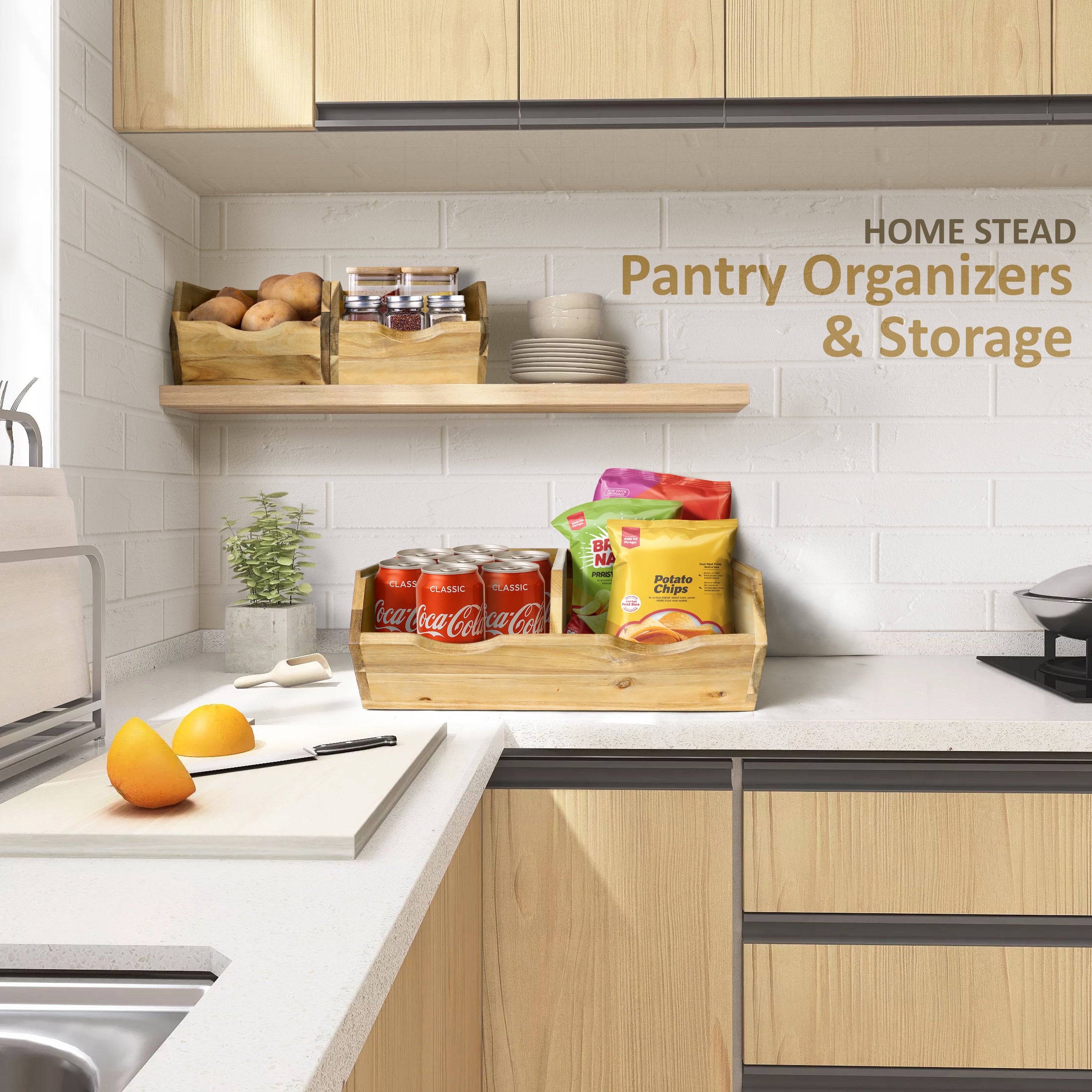 Homestead Wooden Pantry Storage Bins