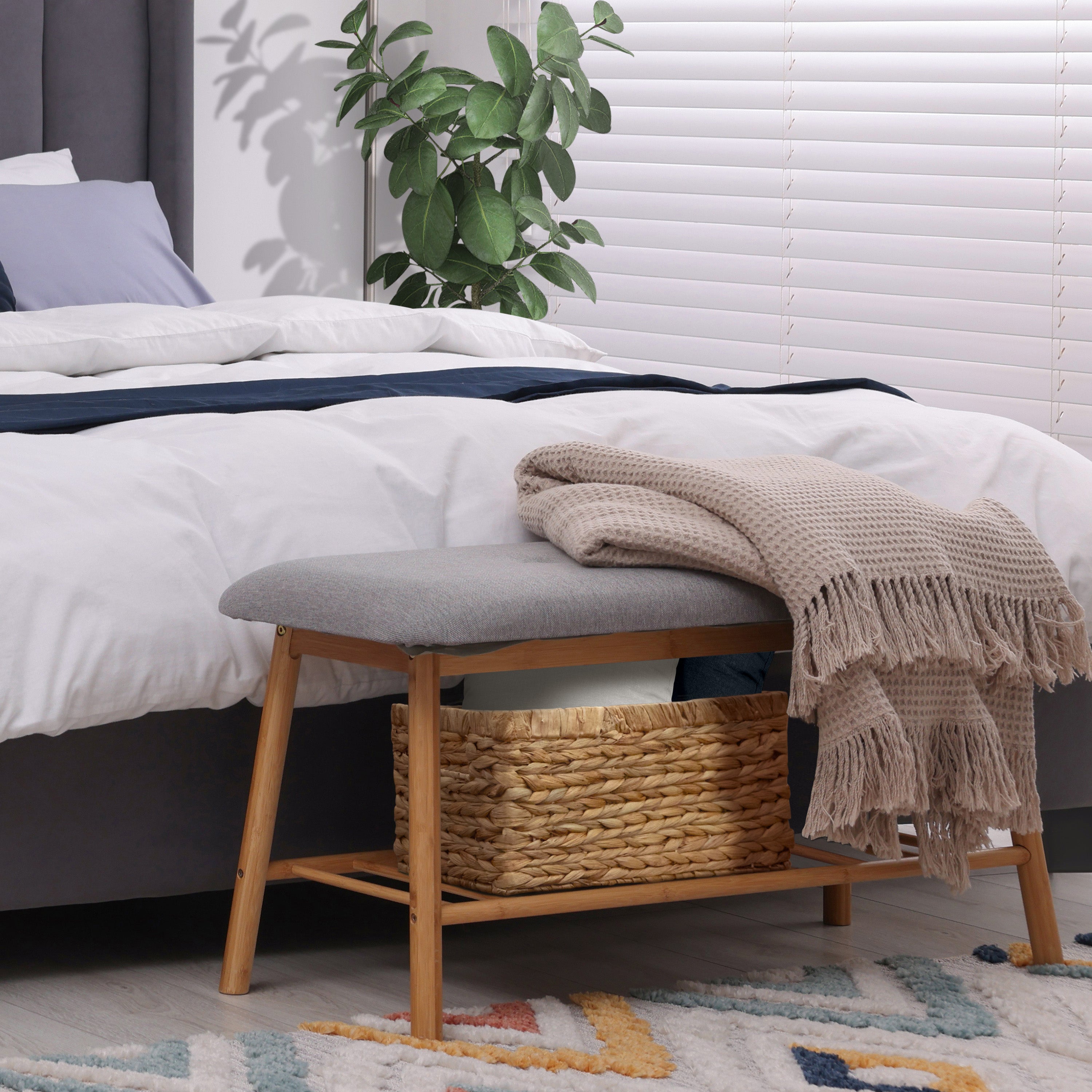 Homestead 2-Pack Water Hyacinth Storage Baskets with Built-in Handles