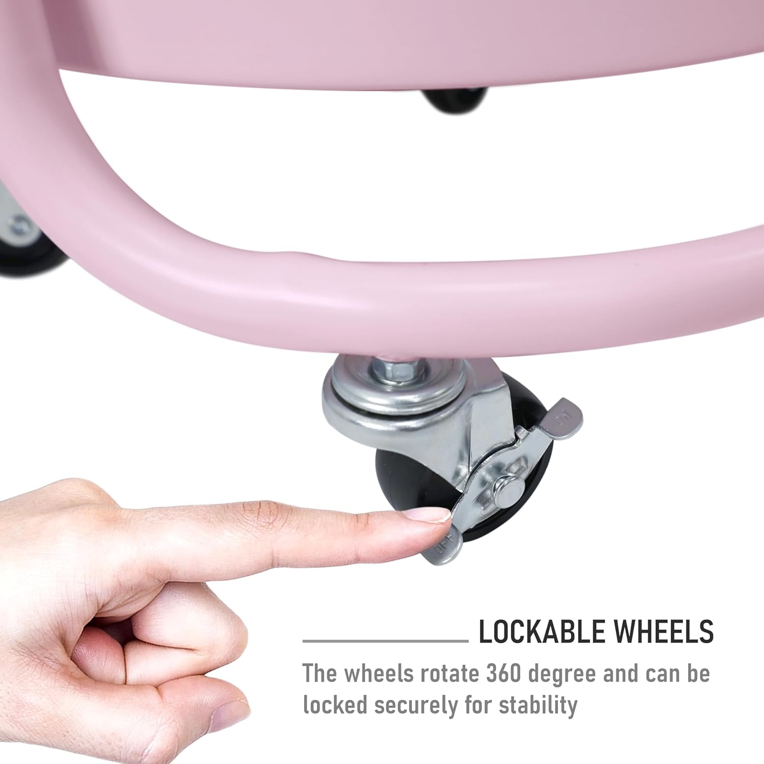 HOMESTEAD 3-Tier Round Rolling Cart - Pink