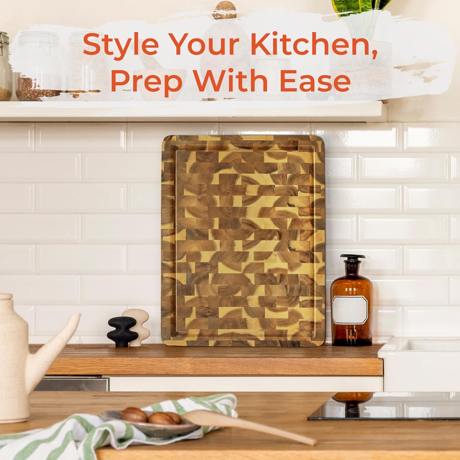 HOMESTEAD End Grain Cutting Board - 17.5 x 13.5 Inch