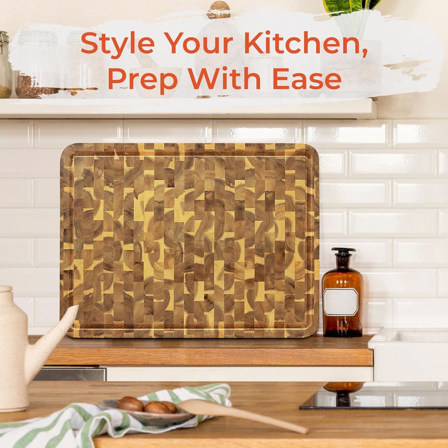 HOMESTEAD End Grain Cutting Board - 24 x 18 Inch