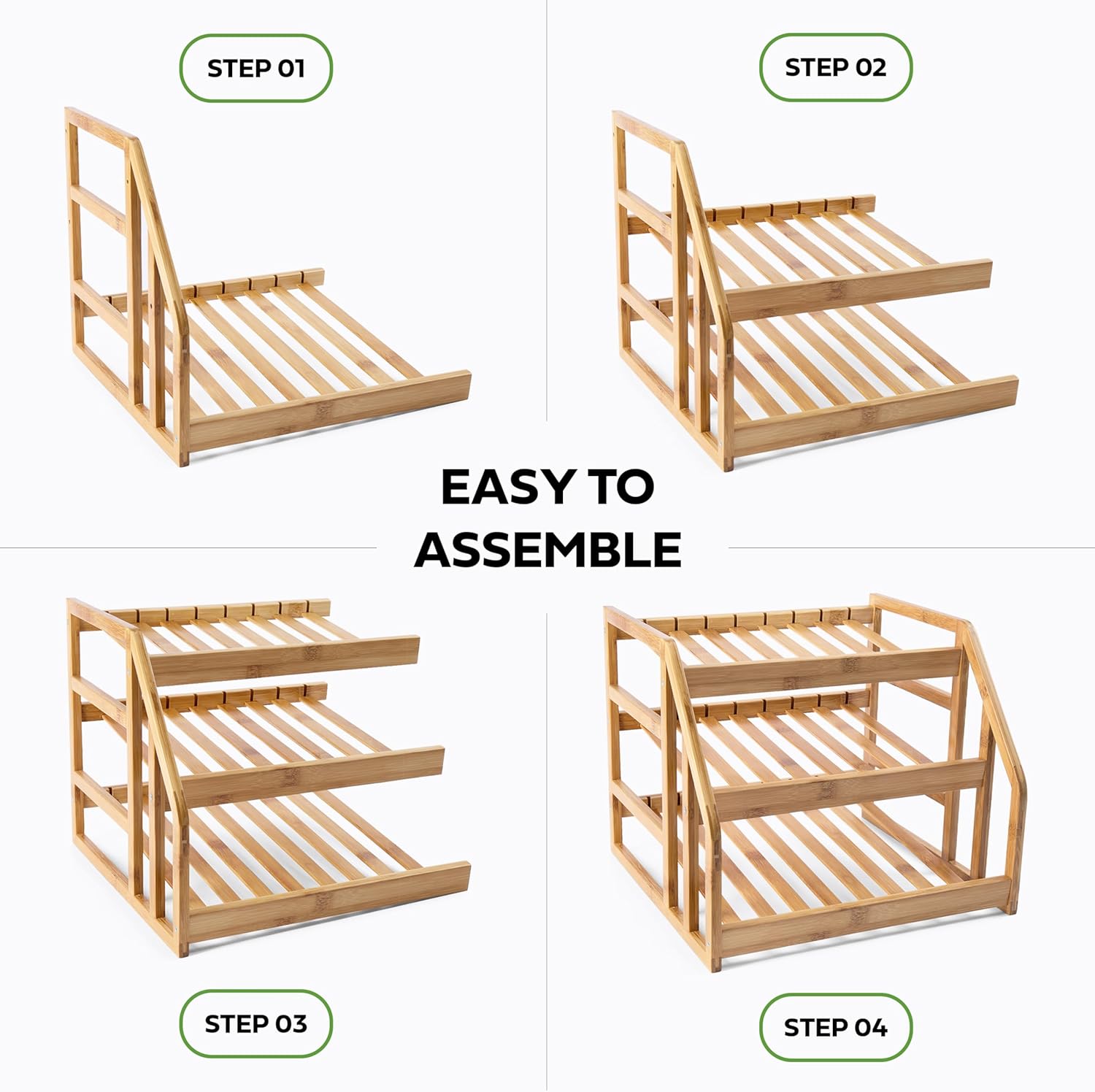 Homestead Rolling 3-Tier Bamboo Can Organizer