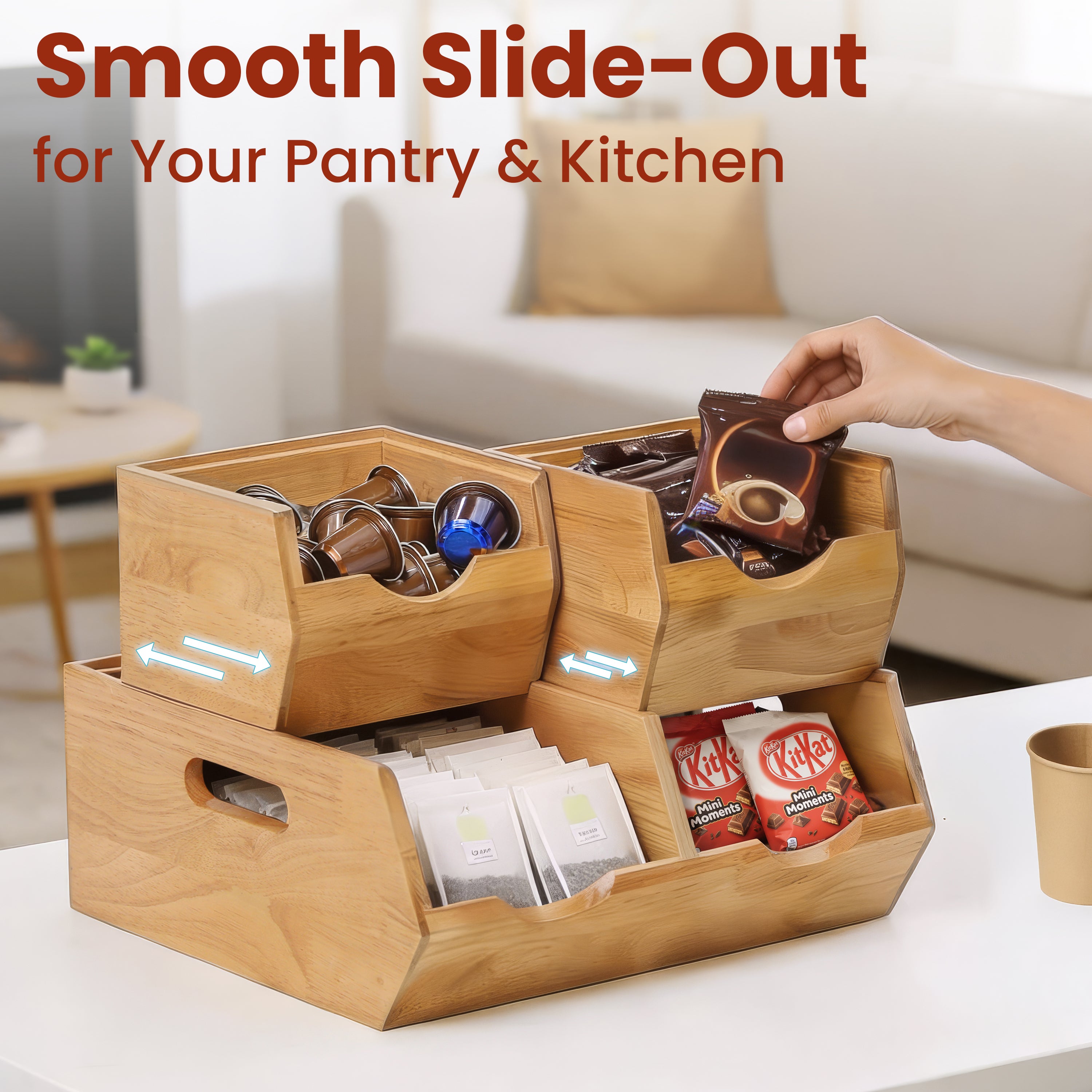 Homestead Wooden Pantry Storage Bins