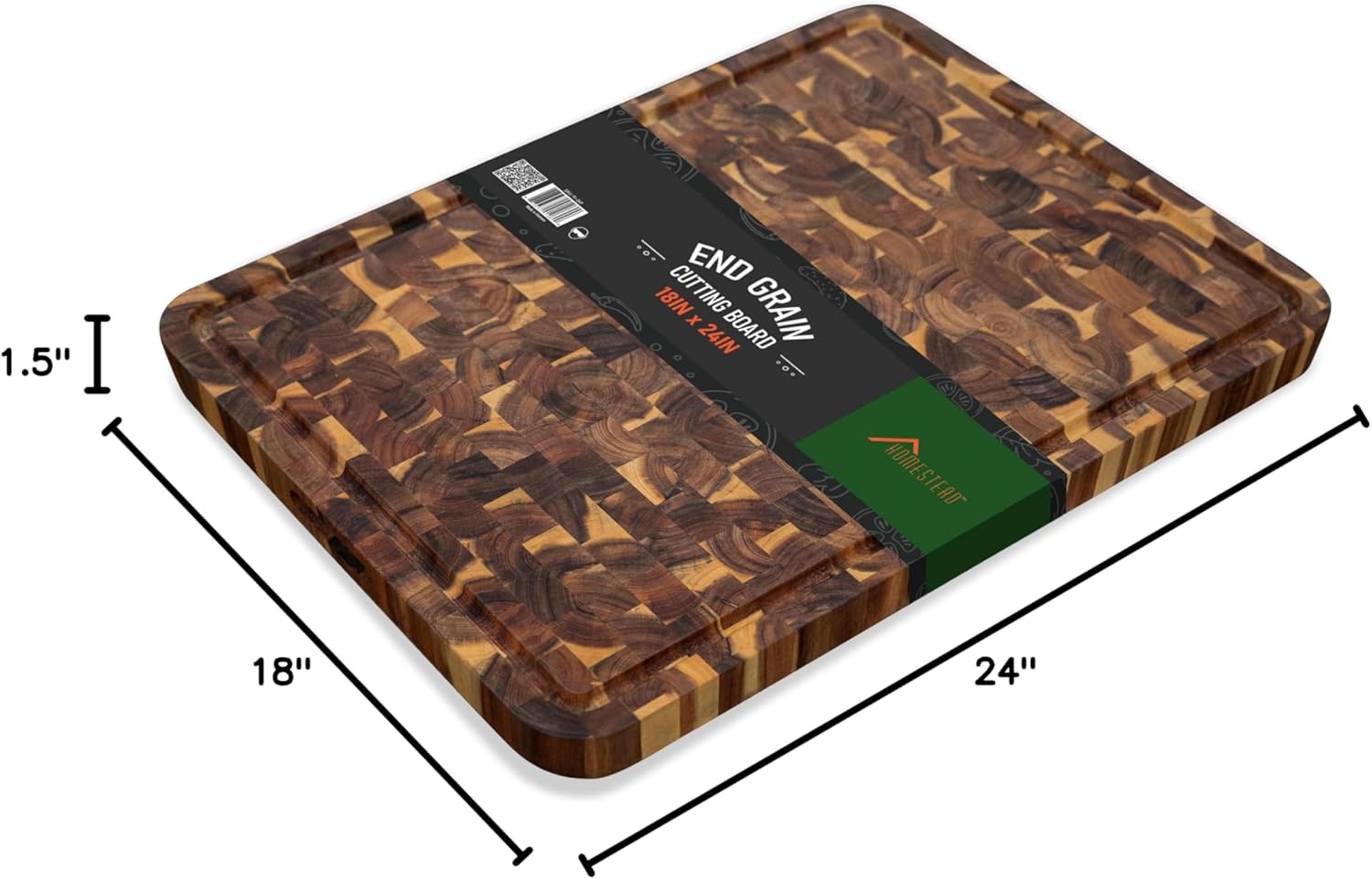 HOMESTEAD Acacia Large Wood Cutting Board - 23 x 18 Inch
