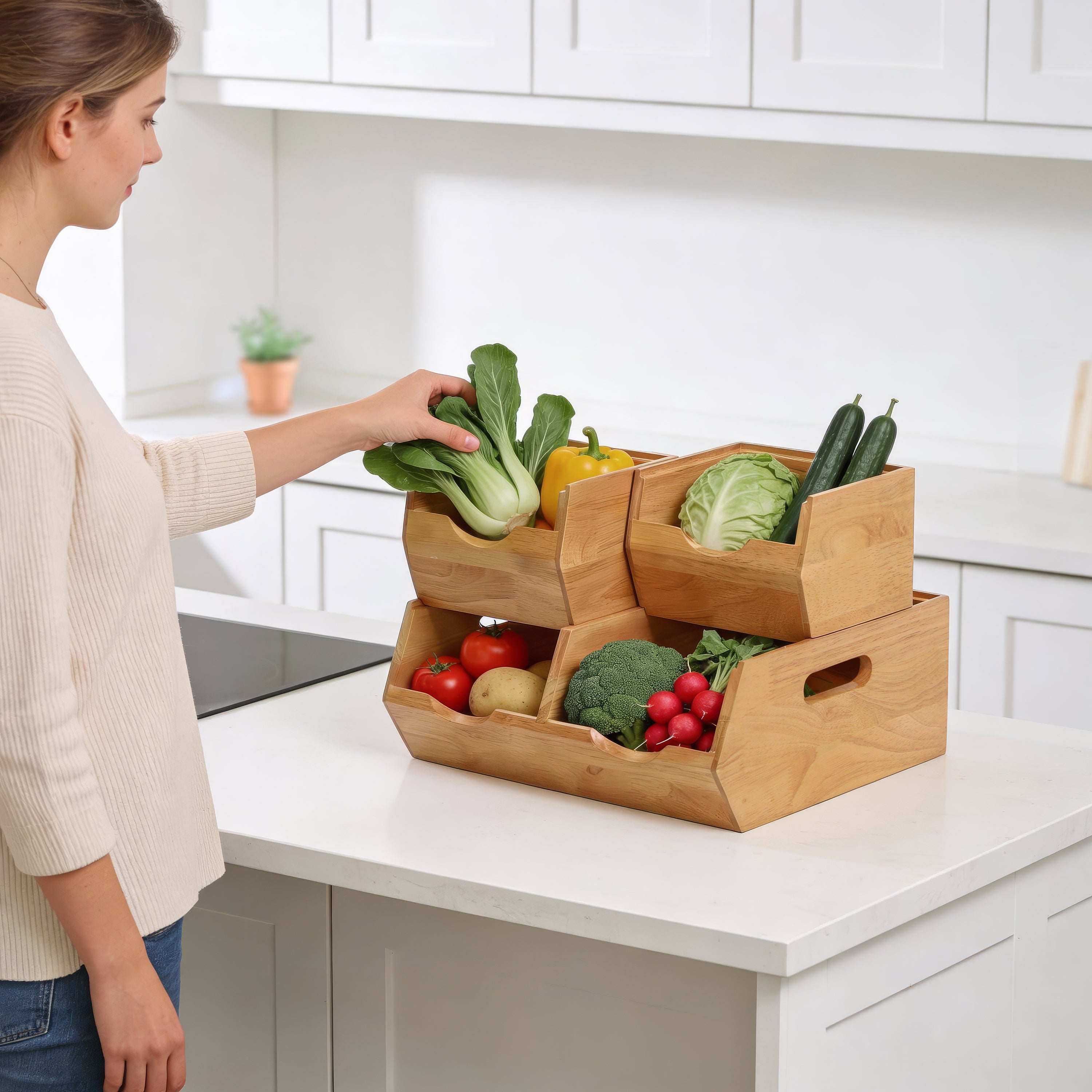 Homestead Wooden Pantry Storage Bins