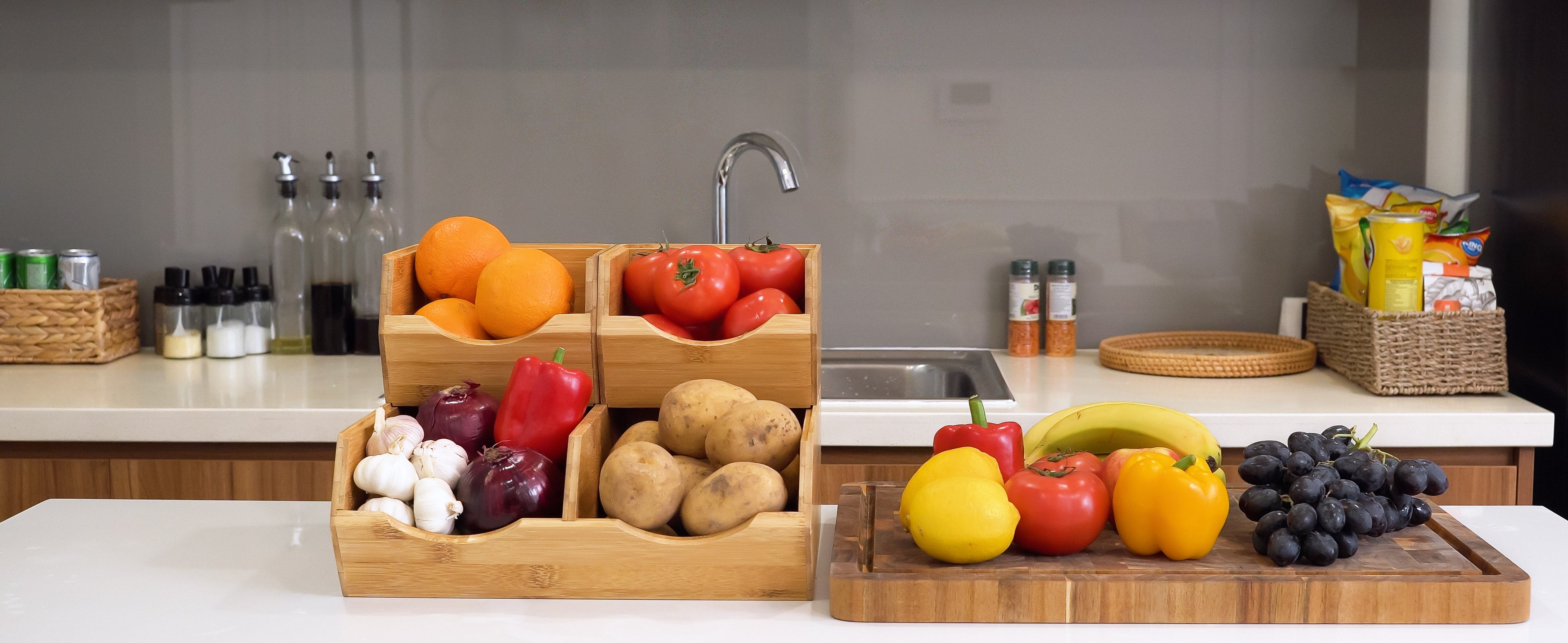 Homestead Bamboo Pantry Storage Bins