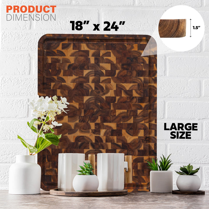 HOMESTEAD Acacia Large Wood Cutting Board - 23 x 18 Inch