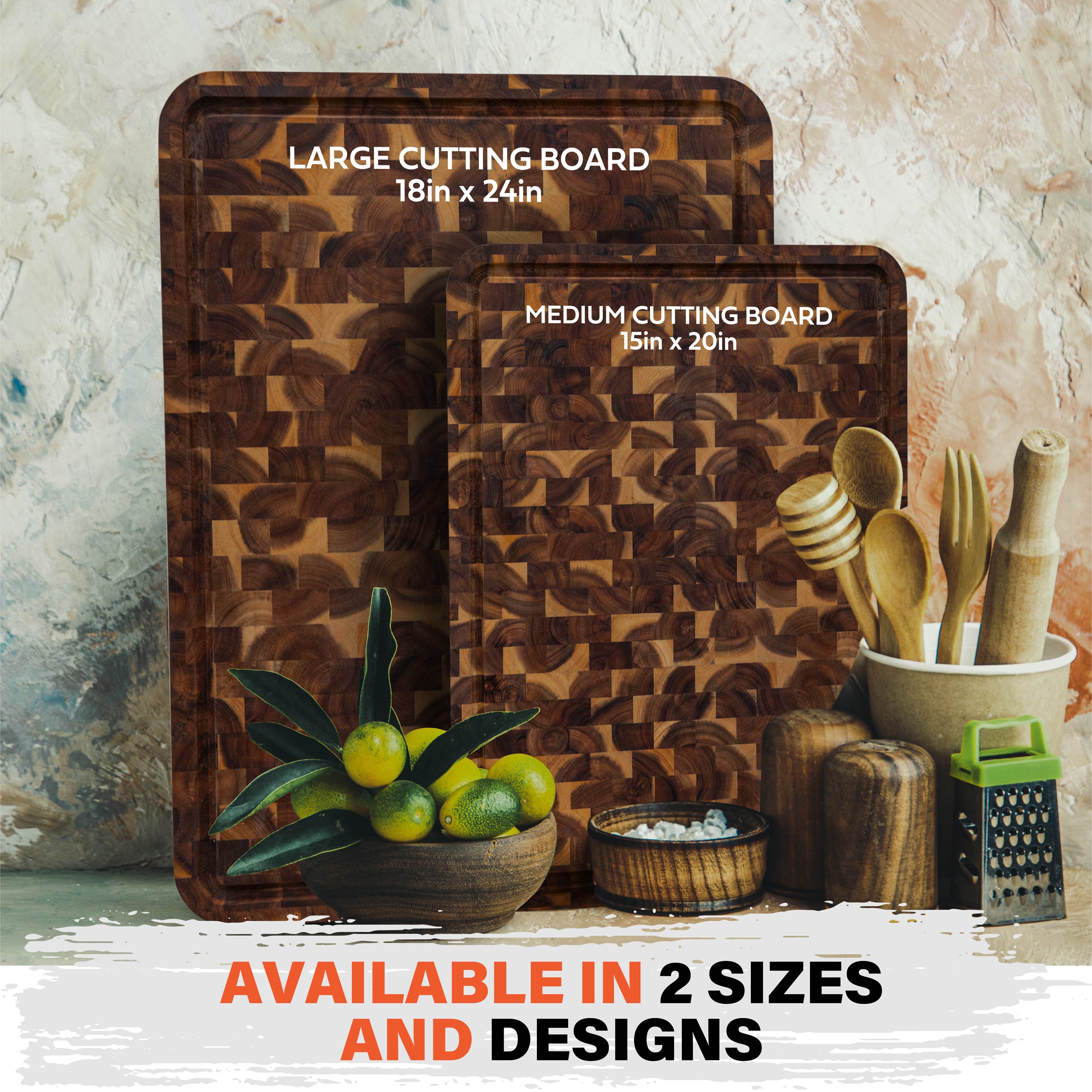 HOMESTEAD Acacia Large Wood Cutting Board - 23 x 18 Inch