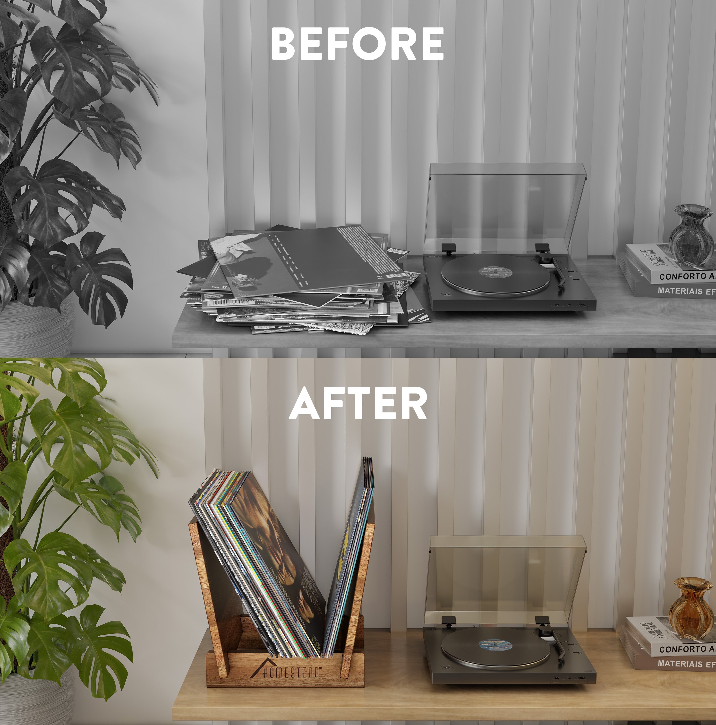 Homestead Rustic Vinyl Record Holder