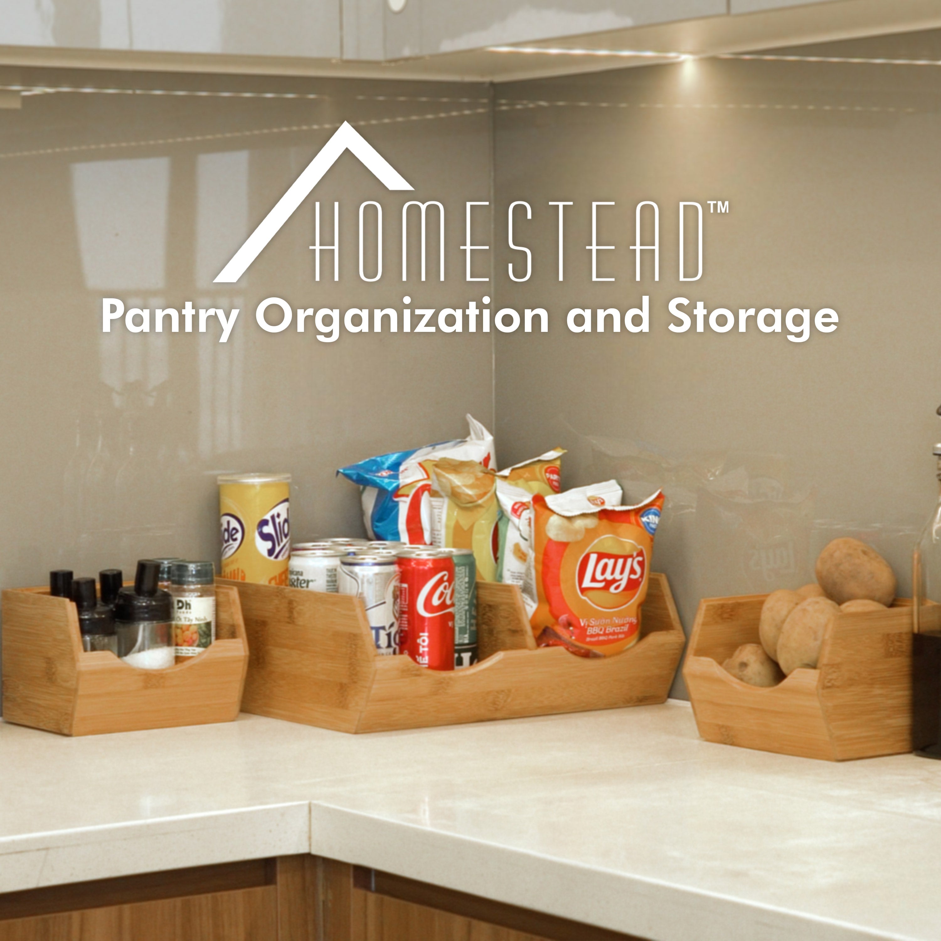 Homestead Bamboo Pantry Storage Bins