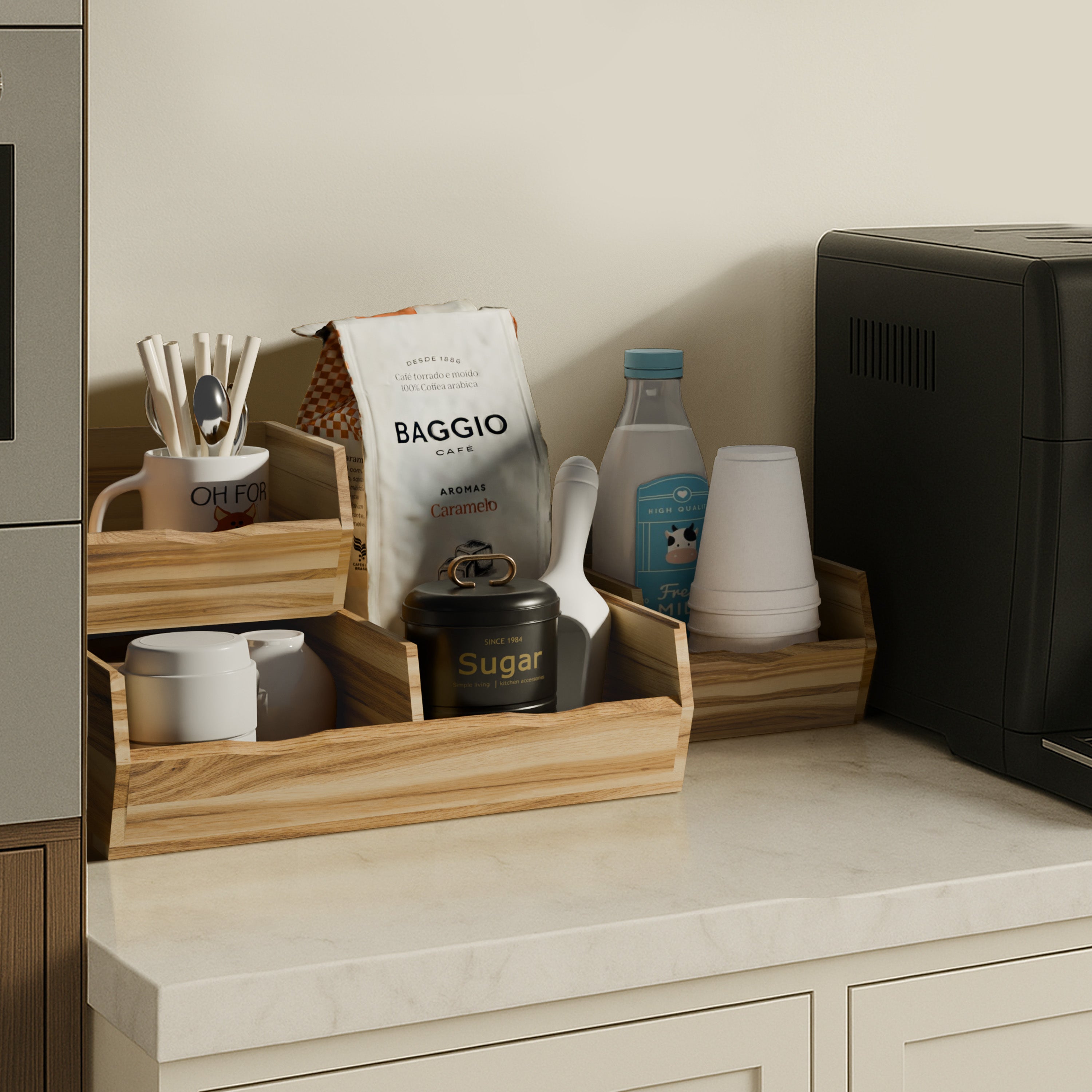 Homestead Wooden Pantry Storage Bins