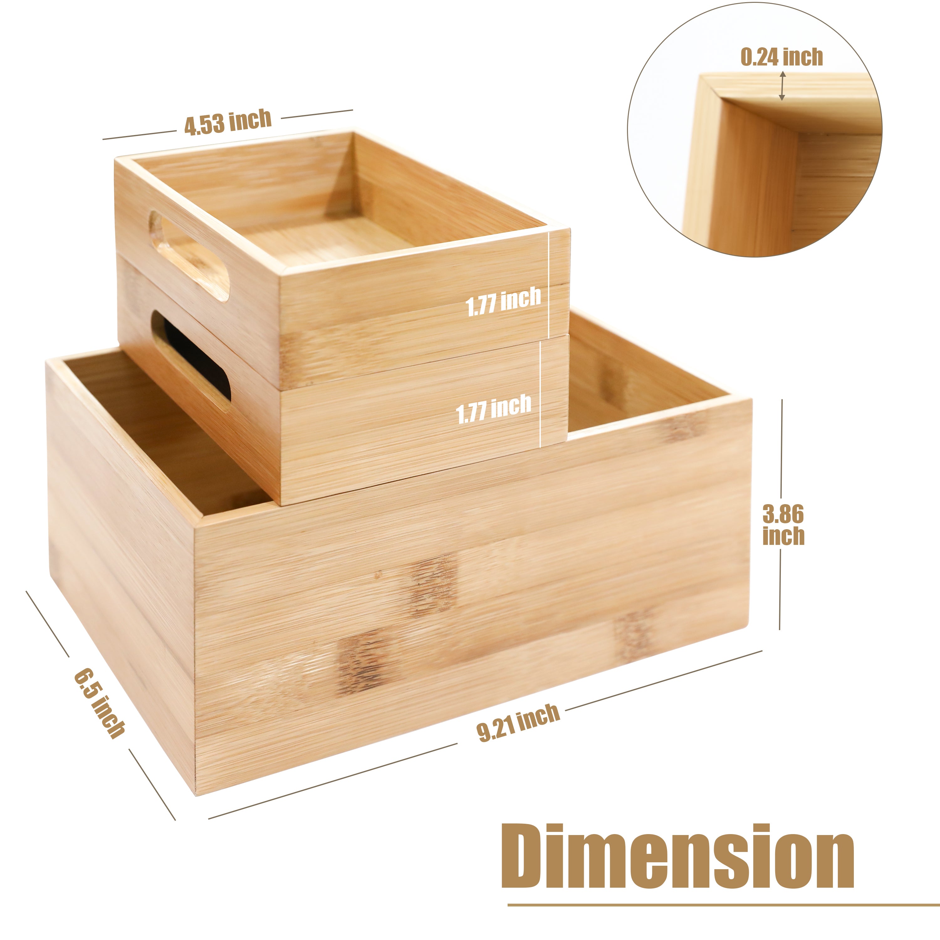 Homestead 3-Piece Stackable Bamboo Storage Box