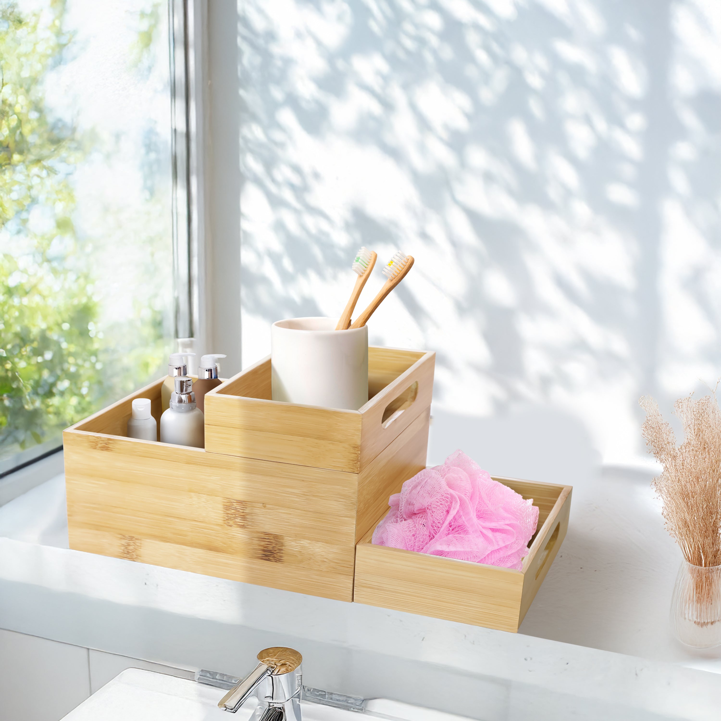 Homestead 3-Piece Stackable Bamboo Storage Box