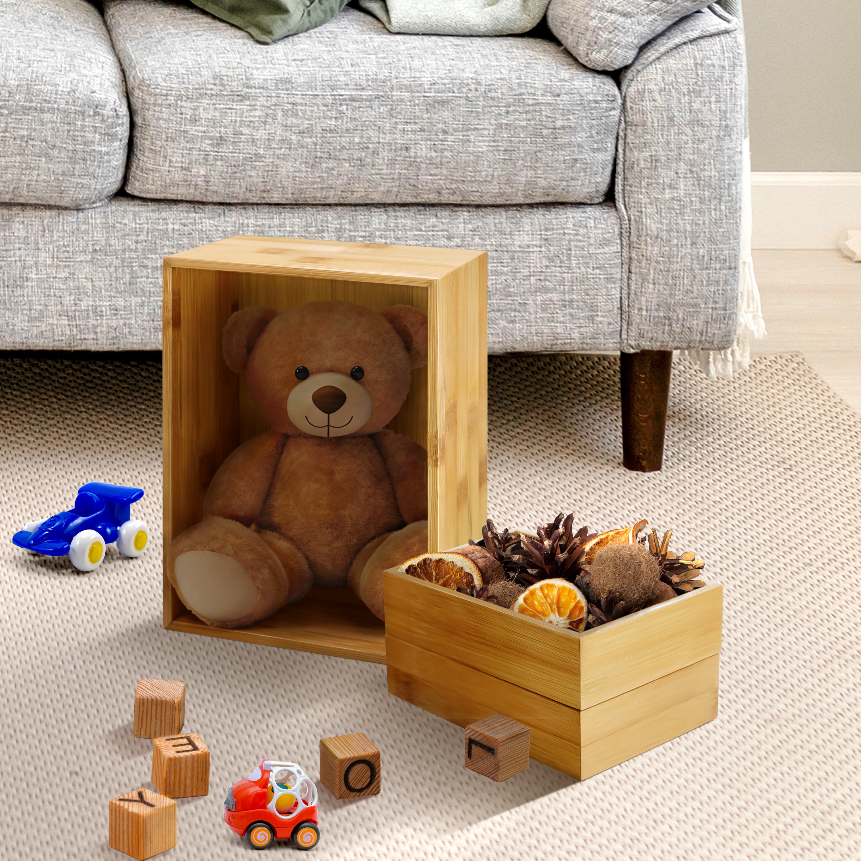 Homestead 3-Piece Stackable Bamboo Storage Box