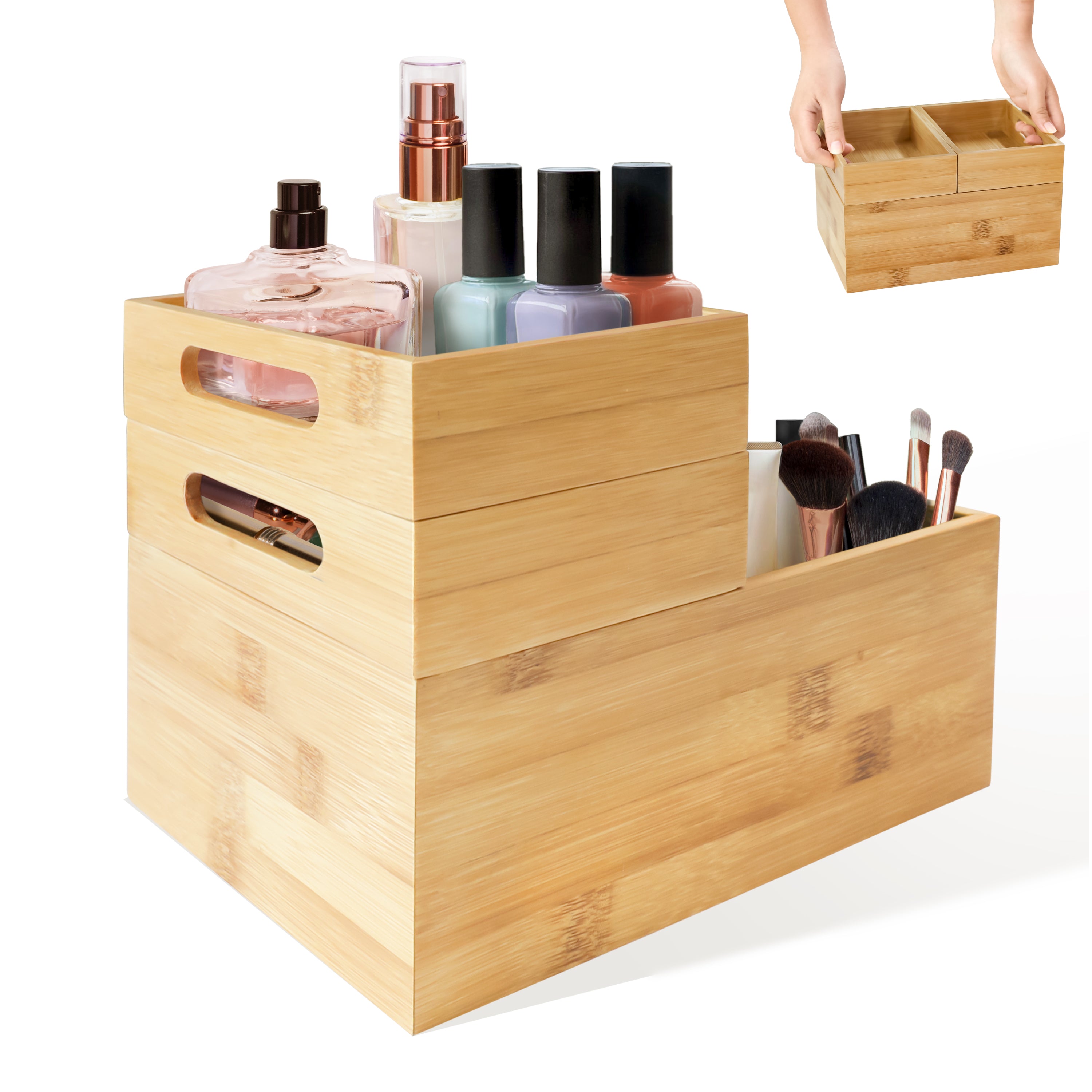 Homestead 3-Piece Stackable Bamboo Storage Box