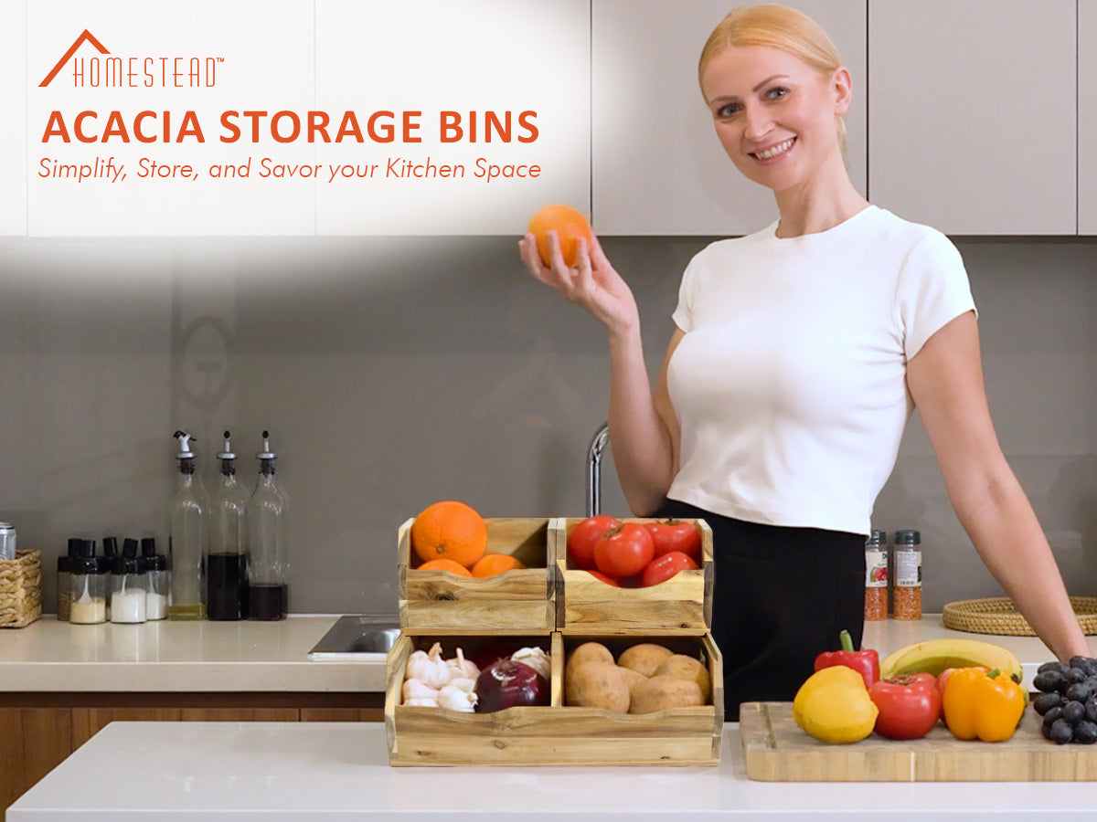 Homestead Wooden Pantry Storage Bins
