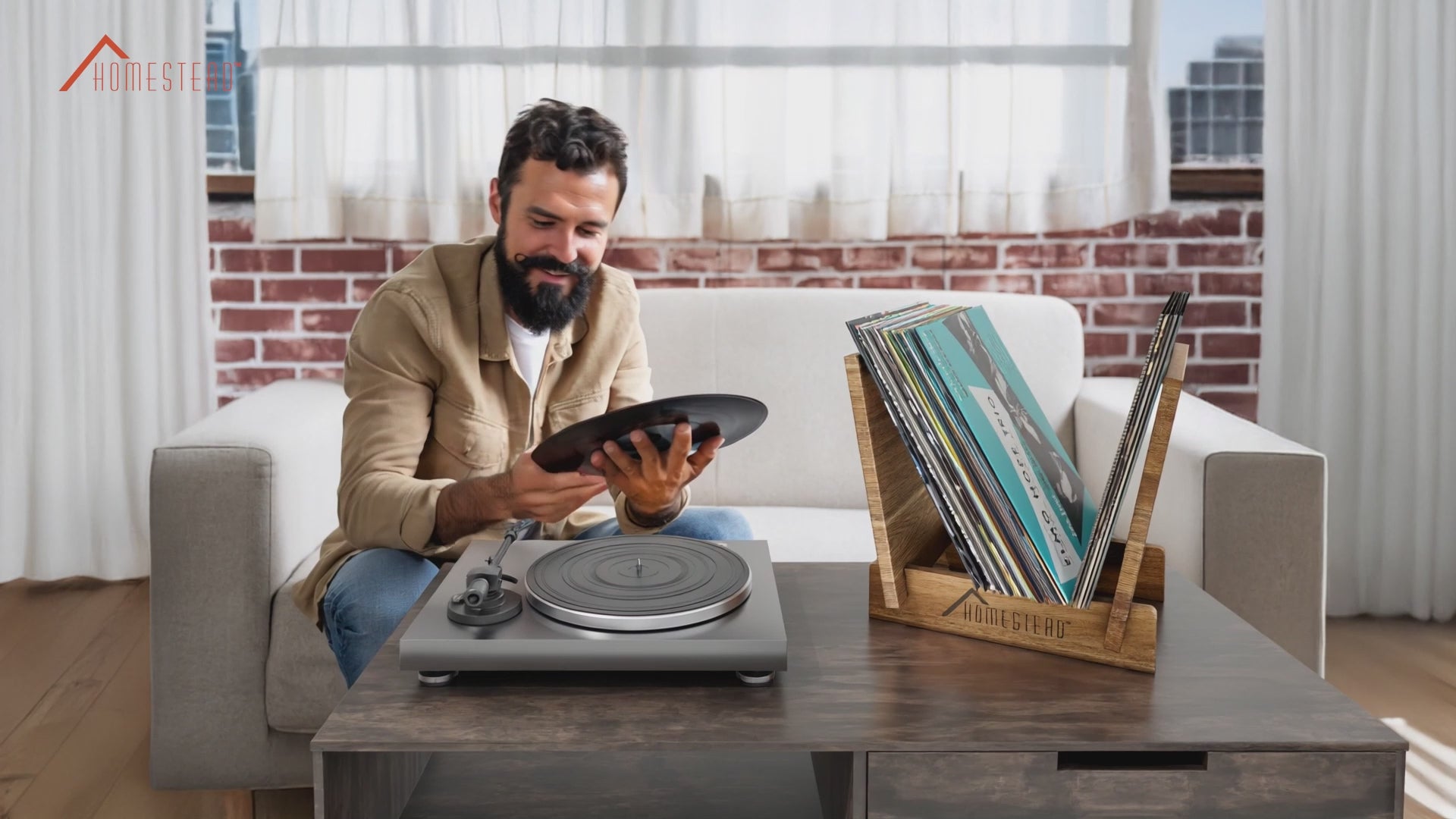 Homestead Rustic Vinyl Record Holder