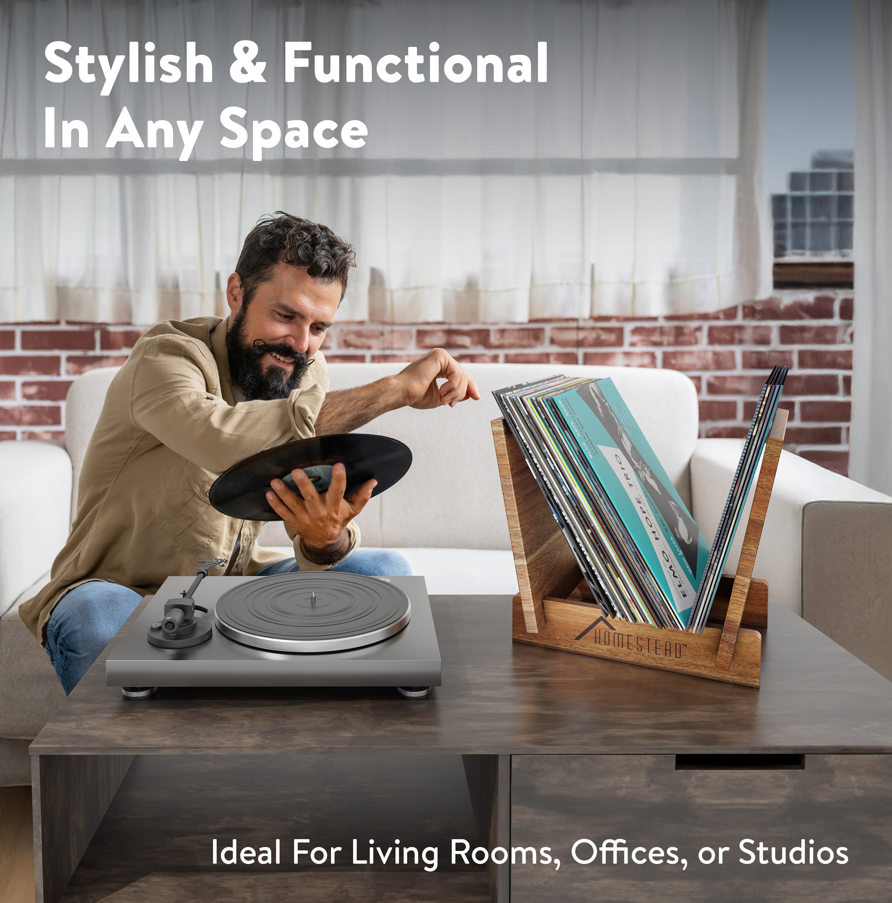 Homestead Rustic Vinyl Record Holder